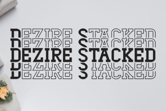 Dezire Stacked: A Mirrored Geometrical Slab Serif for Bold Craft Projects