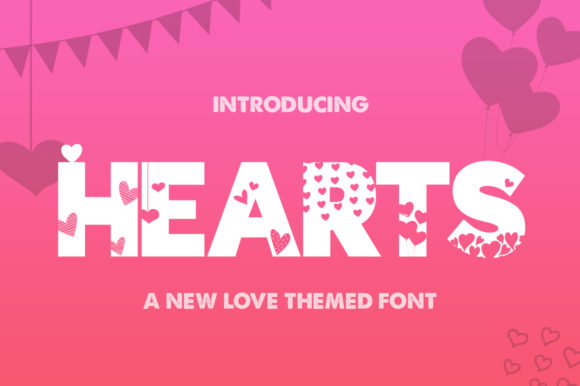 Hearts Typeface for Romantic Editorial Design